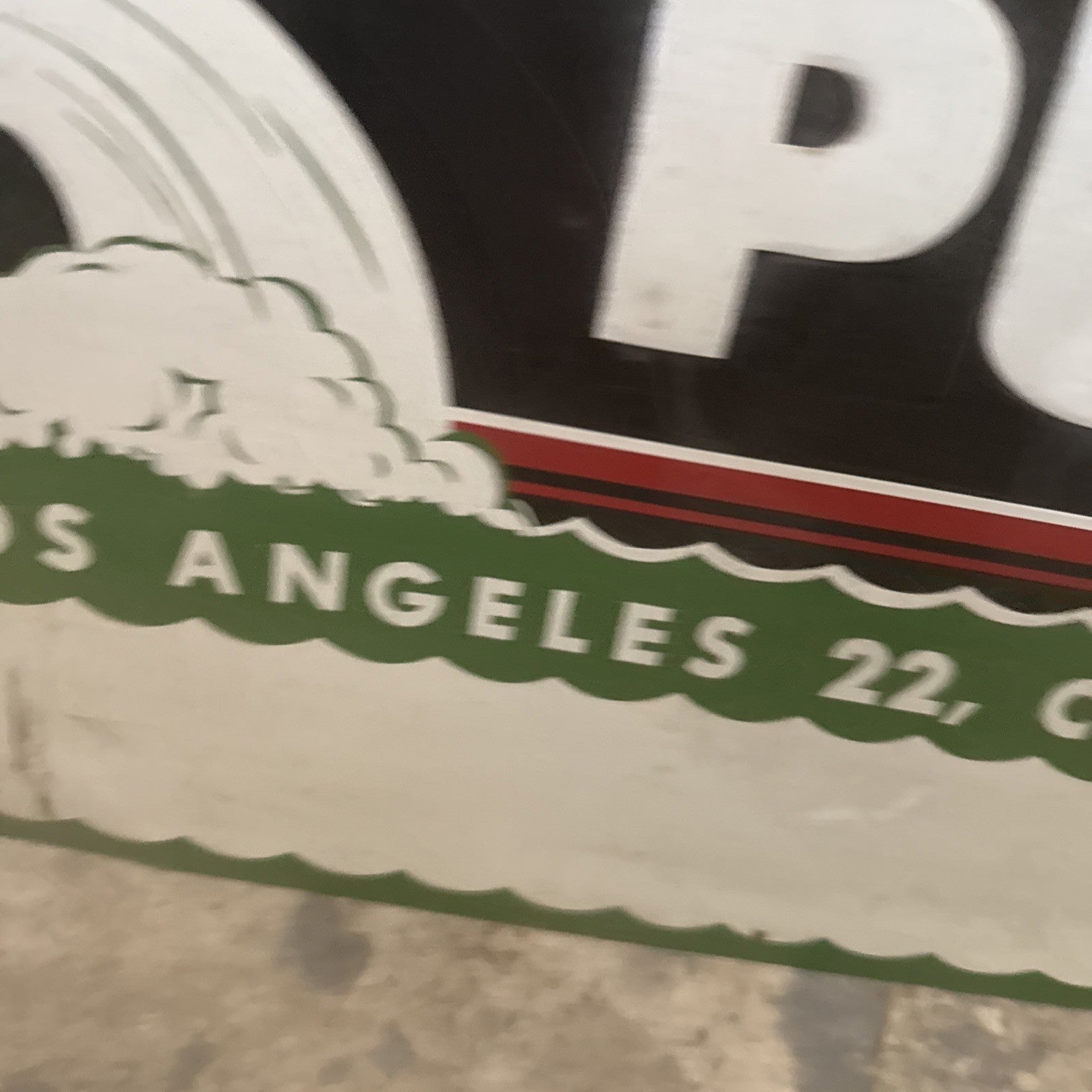 LARGE ORIGINAL LAYNE & BOWLER PUMP PAINTED METAL Not Porcelain SIGN 30X18” LA6