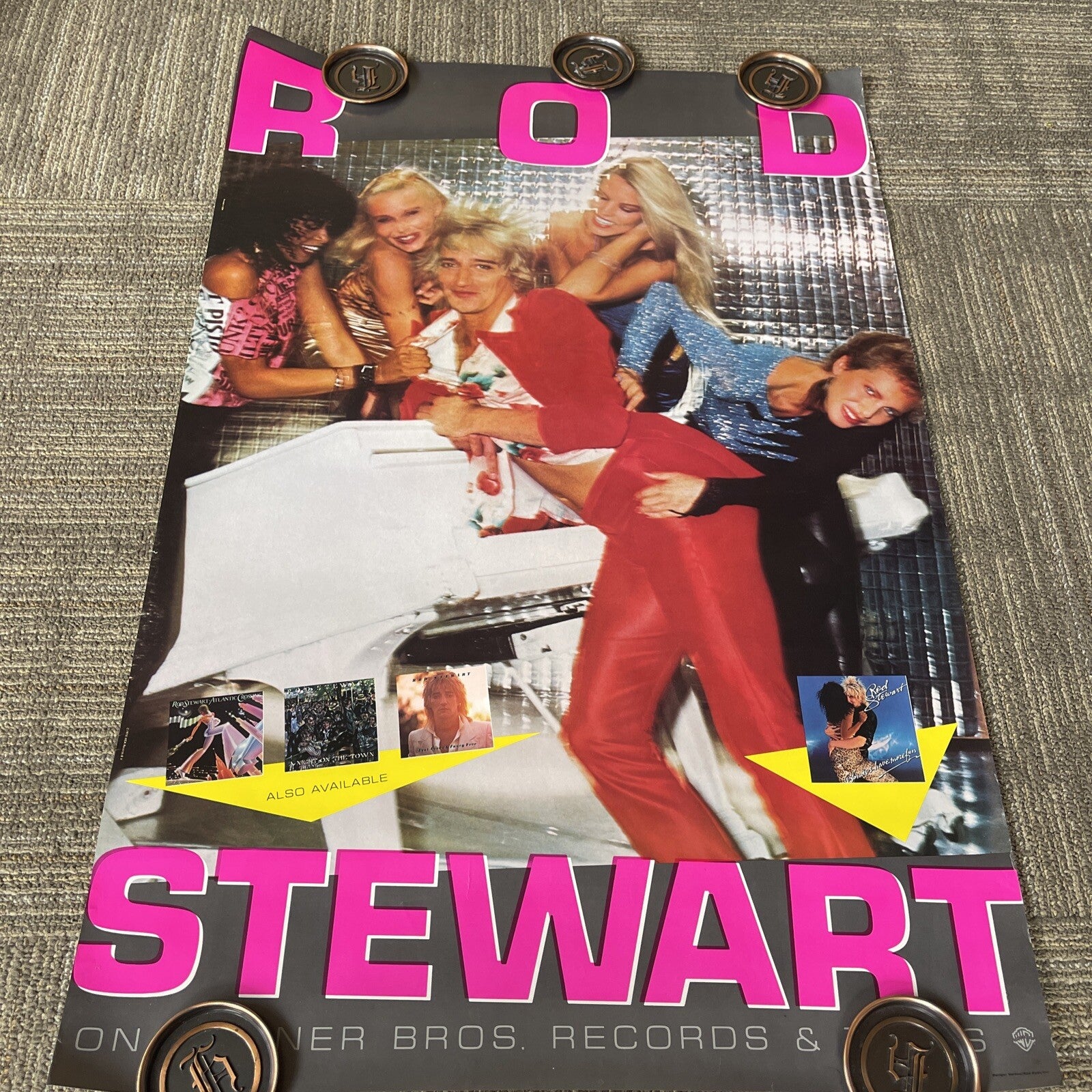 #65 1978 Blondes Have More Fun Rod Stewart Radio Record Store Promo Poster 36”6