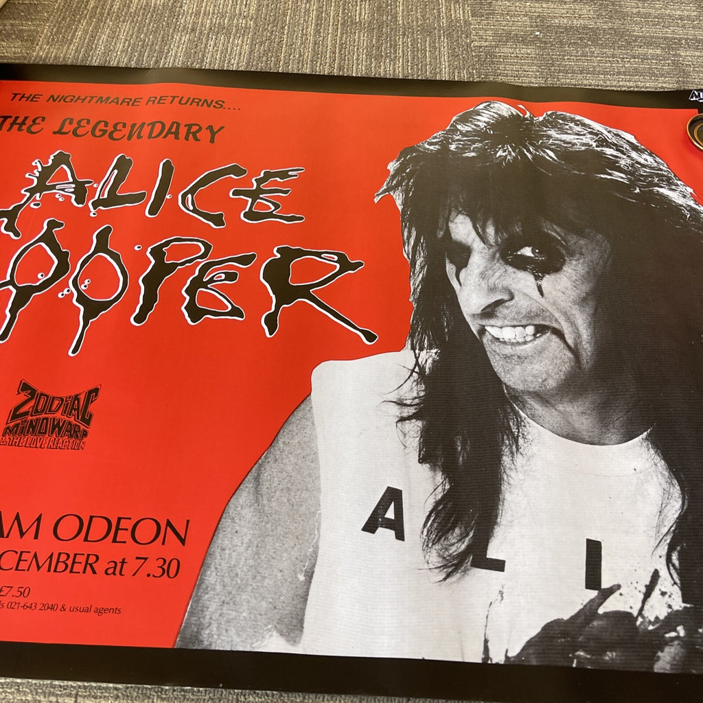 1986 ALICE COOPER  Birmingham Odeon CONCERT TOUR Promo POSTER Rare! #458