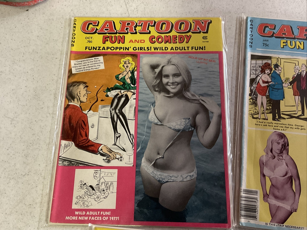 Vintage Cartoon Fun and Comedy Magazine Lot Of 5 Cartoons and Pinups - 1977-811
