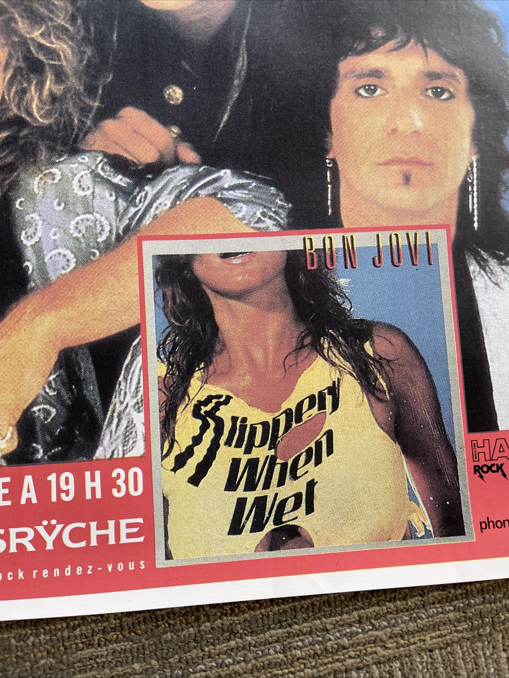 #29 1986 Jon Bon Jovi  Slippery When Wet 36" x 24 Record Store Promo Poster WRTL3