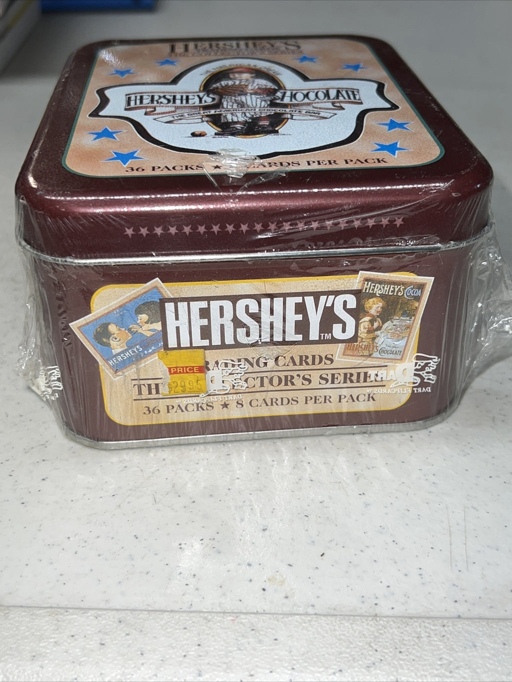 Vintage 1995 Hersheys Trading Cards The collector's Series  Tin Can  & 36 Packs1