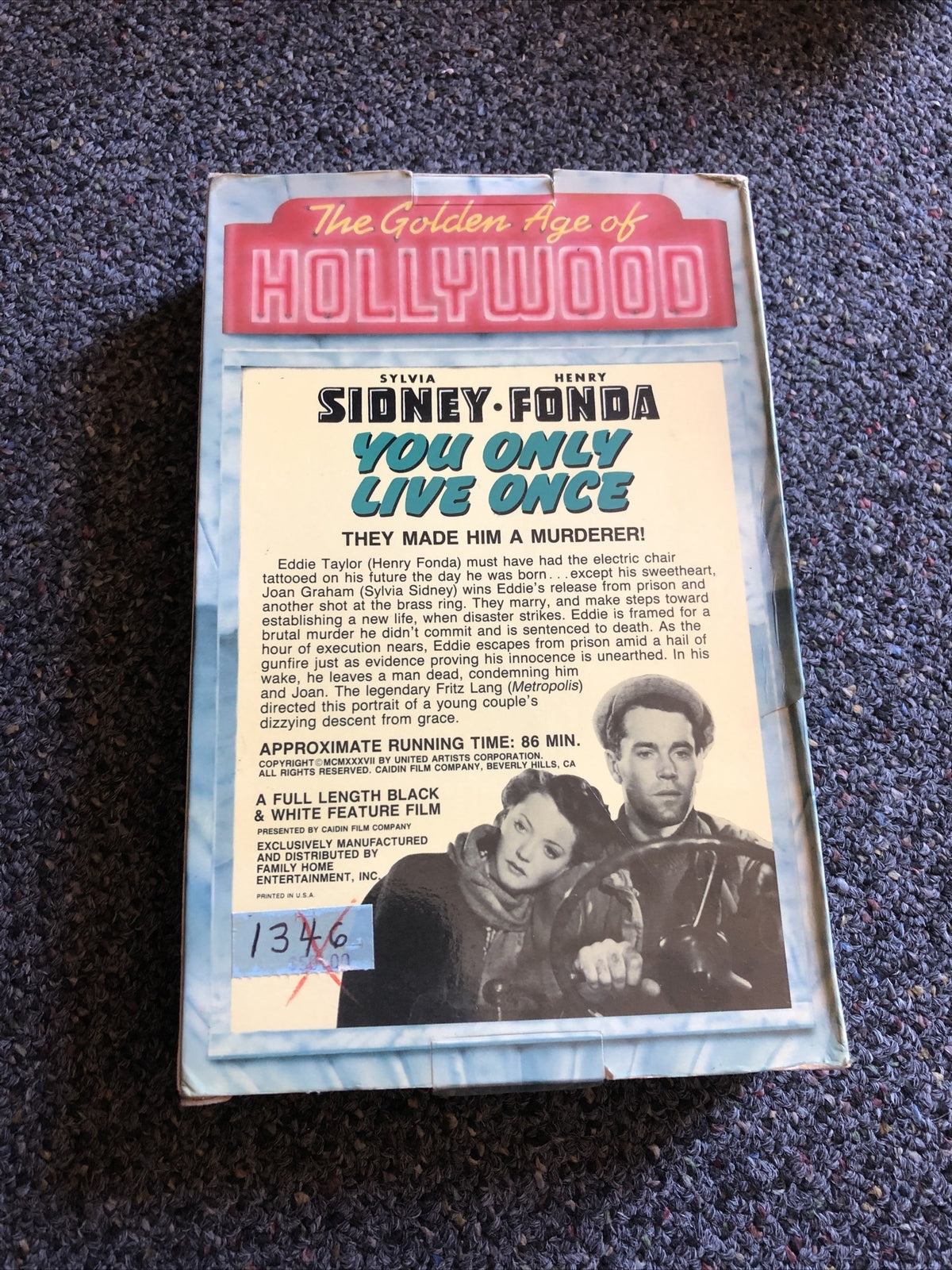 Rare The Golden Age Of Hollywood You Only Live Once Big Box VHS Love & Murder2