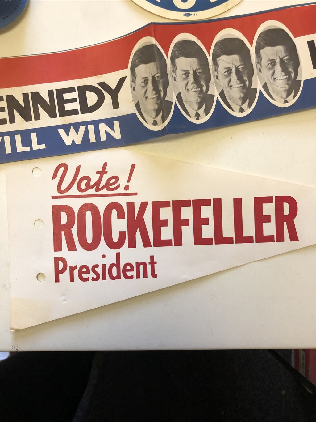 Lot 8: JFK Kennedy Nixon Rockefeller sticker for president Political Memorabilia4