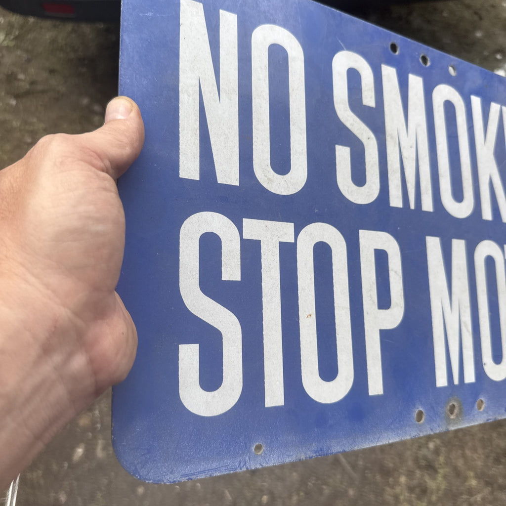 STOP YOUR MOTOR NO SMOKING Metal Not Porcelain Sign Gas Pump Topper6