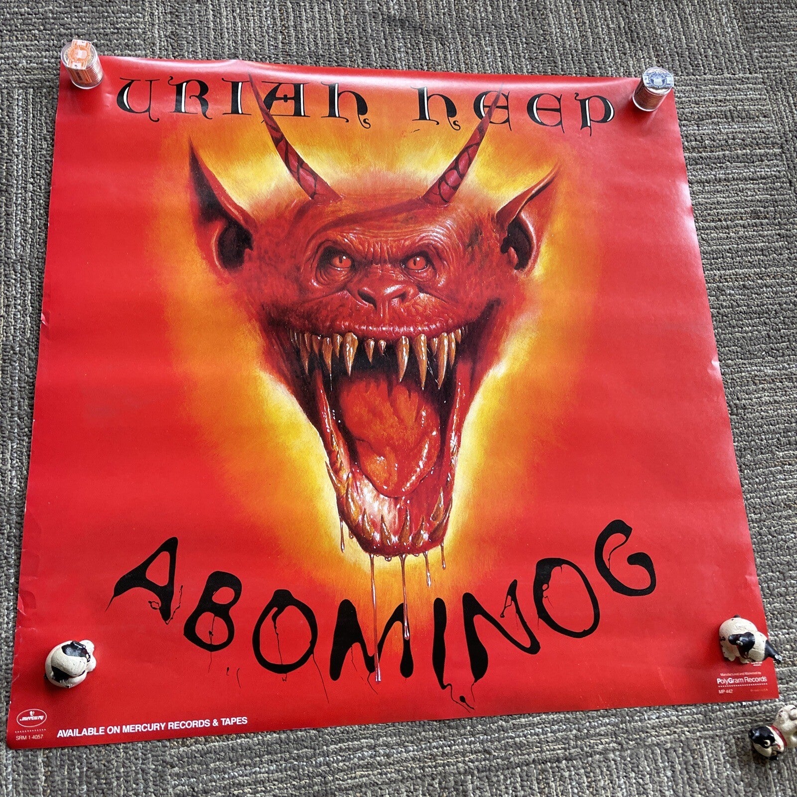 #142 1982 Uriah Heep Abominog Record Store Promo Poster 23” X 23”6