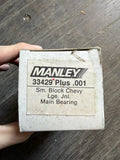 Manley 33429 Plus .001 Small Block Chevy SBC Large Journal Main Bearing Set0