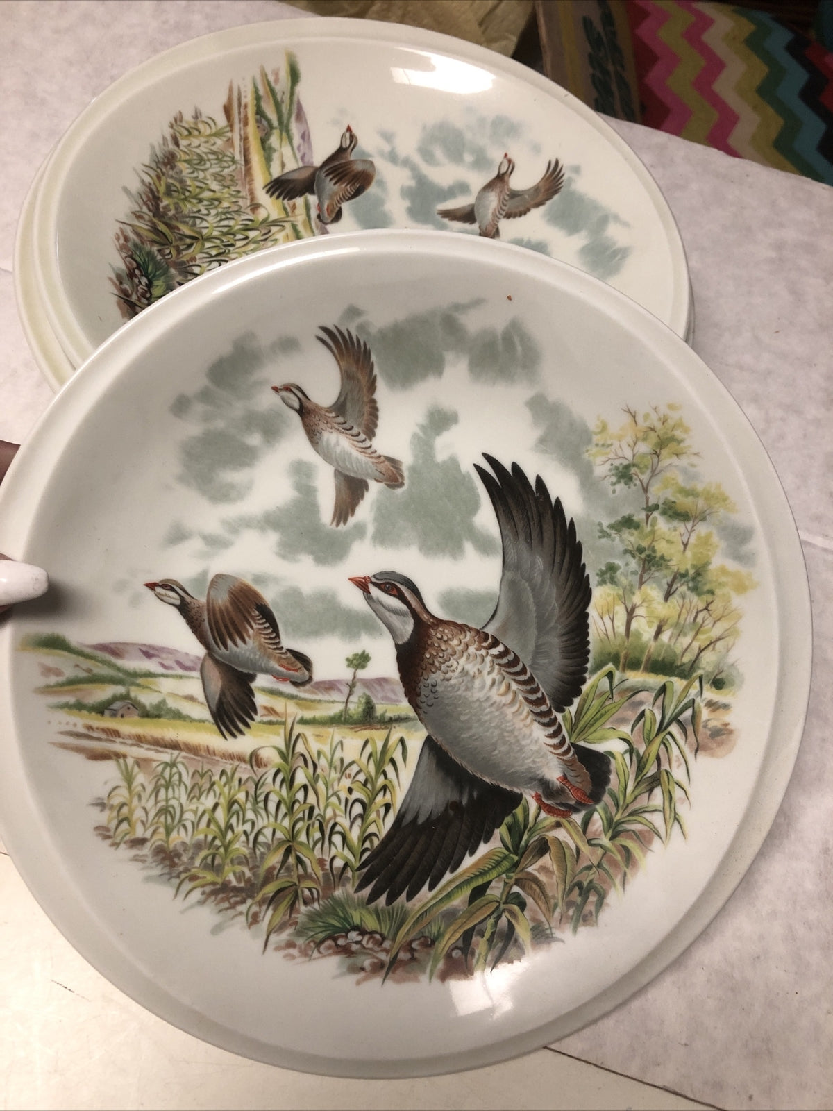 Lot Of 4 PORCELAINE DE SOLOGNE Plates Two 9” & Two 10”0