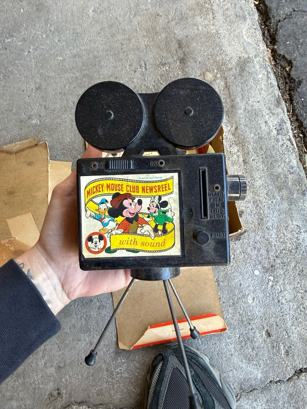 MATTEL  MICKEY MOUSE CLUB NEWSREEL  WITH BOX  1950'S  WALT DISNEY LOT OF TWO3