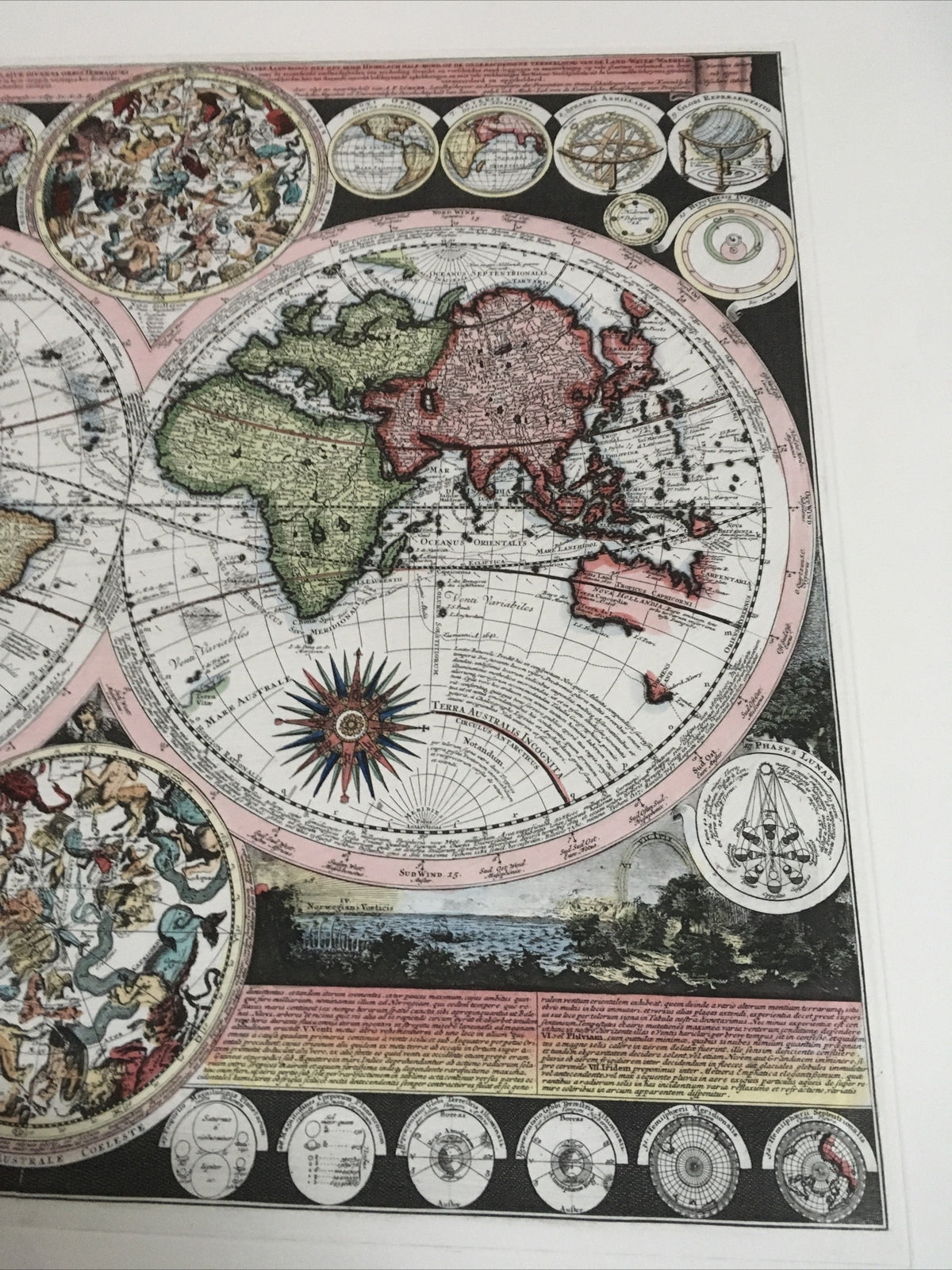 Vnt Map Latin Planisphaerium Terrestre cum utroque Coelesti Hemisphaerio C16001