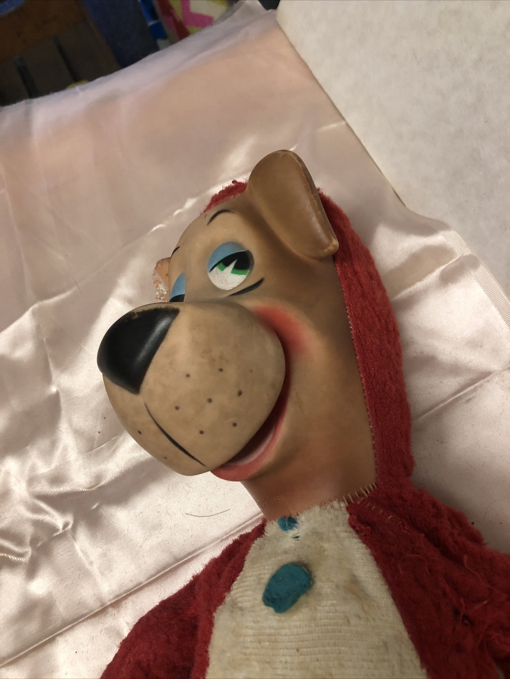 Vintage 1958 HUCKLEBERRY HOUND Plush Stuffed Toy Ear Is Torn4
