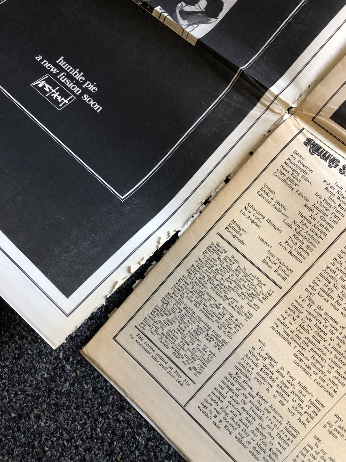 RARE Vintage 1969 Rolling Stones Newspaper Article / Magazine By Straight Arrow4