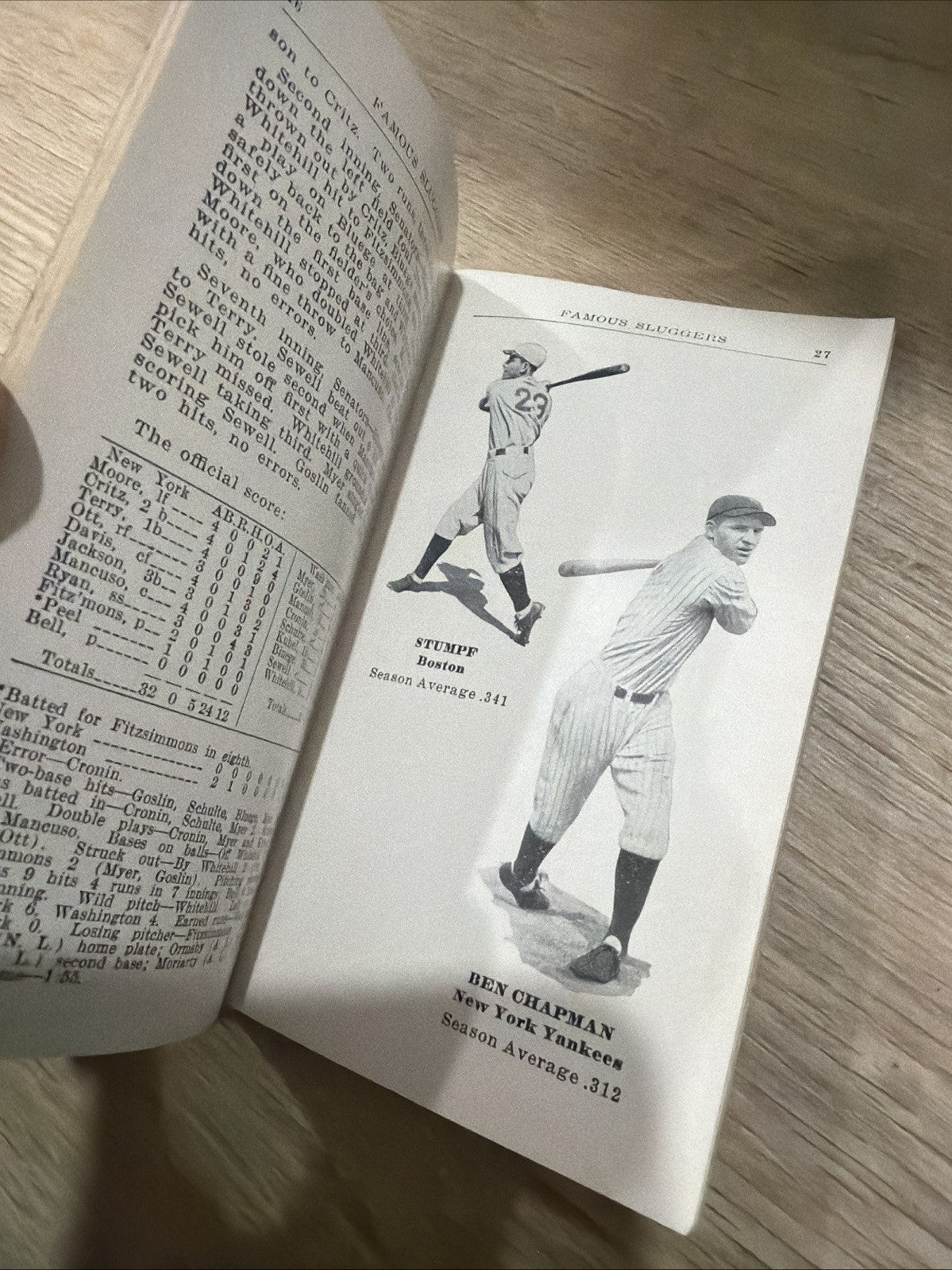 1933 Famous Sluggers Yearbook H&B Louisville Slugger Babe Ruth Baseball Card Sz3