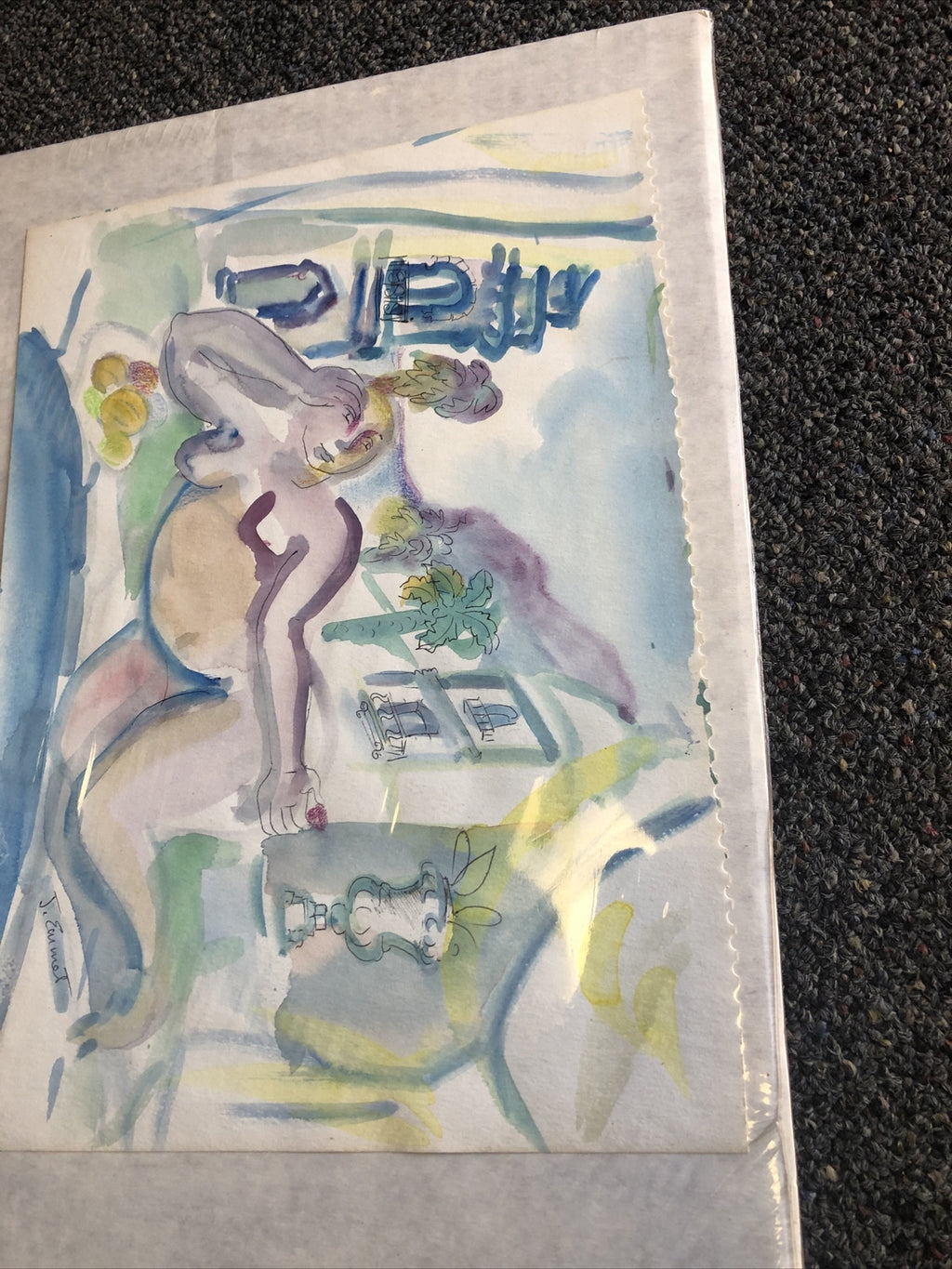 Water Color Painting Signed By J. Emmet 12”x8.5”3