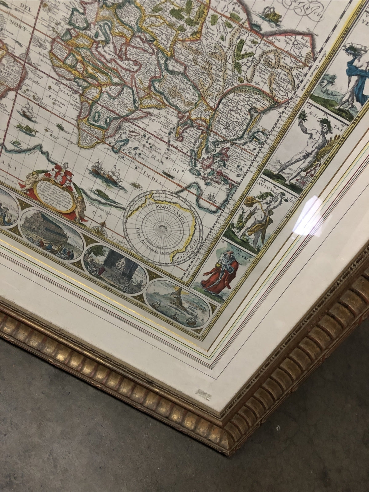 Nova Totius Terrarum Orbis Geographica AC Hydrographica Tabula W Frame 36.5x30.54