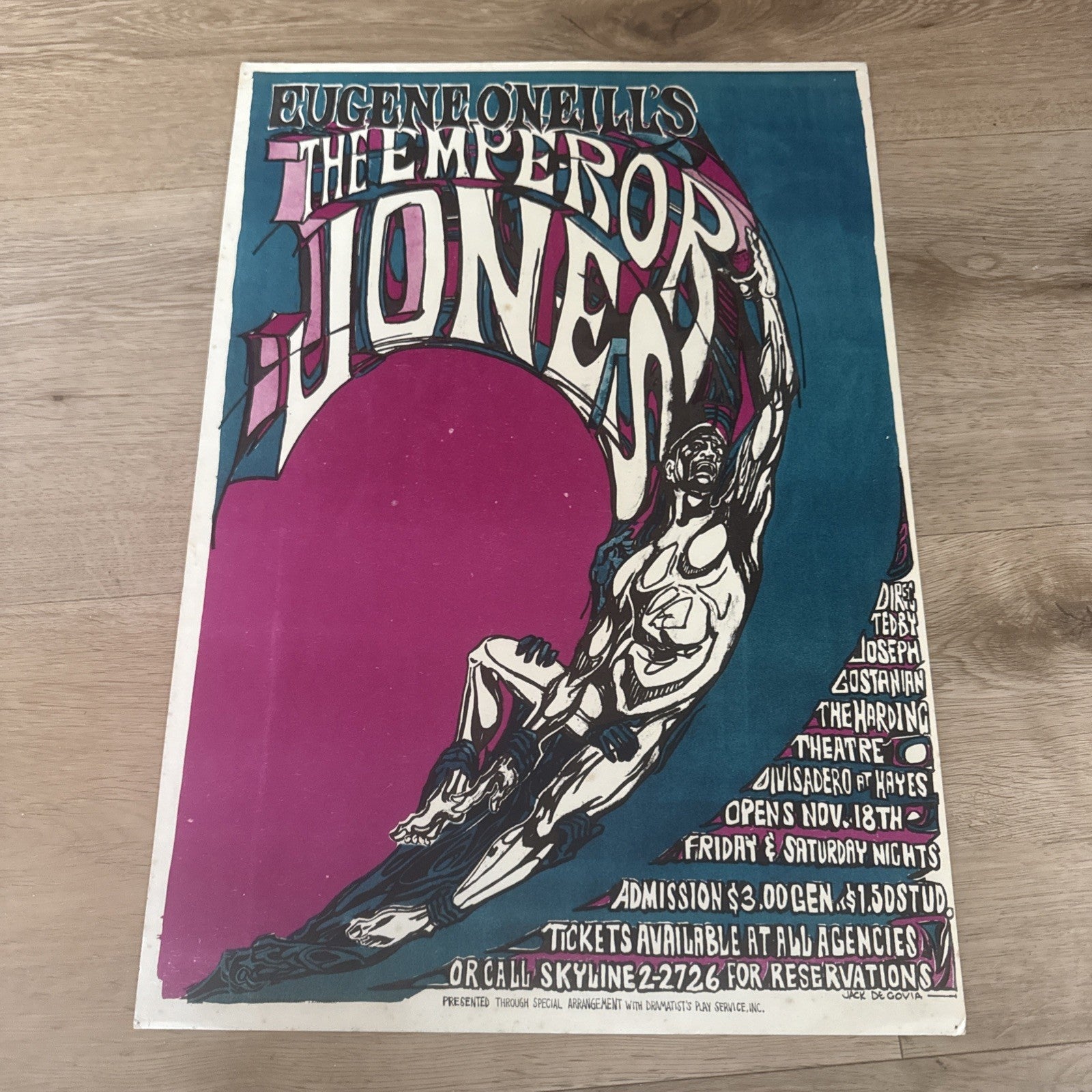 1966 Poster: The Emperor Jones by Eugene O'Neill. Harding Theater, San Francisco0