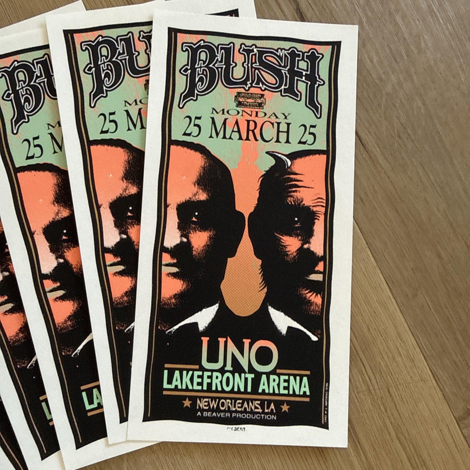 Bush Silkscreen Concert Handbill New Orleans 3/25Mark Arminski ORIGINAL Lotof 181
