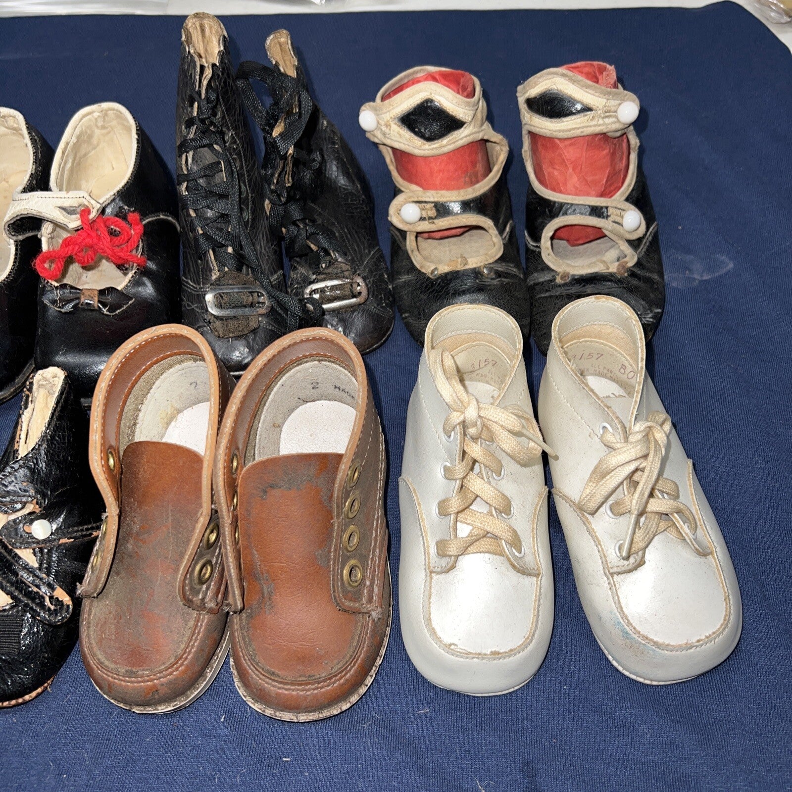 Lot of 8 Antique Doll Shoes Large Sizes Various Conditions Various Sizes 3