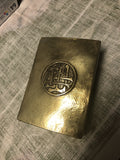 Vintage Gold Toned Metal Case Trinket 3.5”x2.5”0