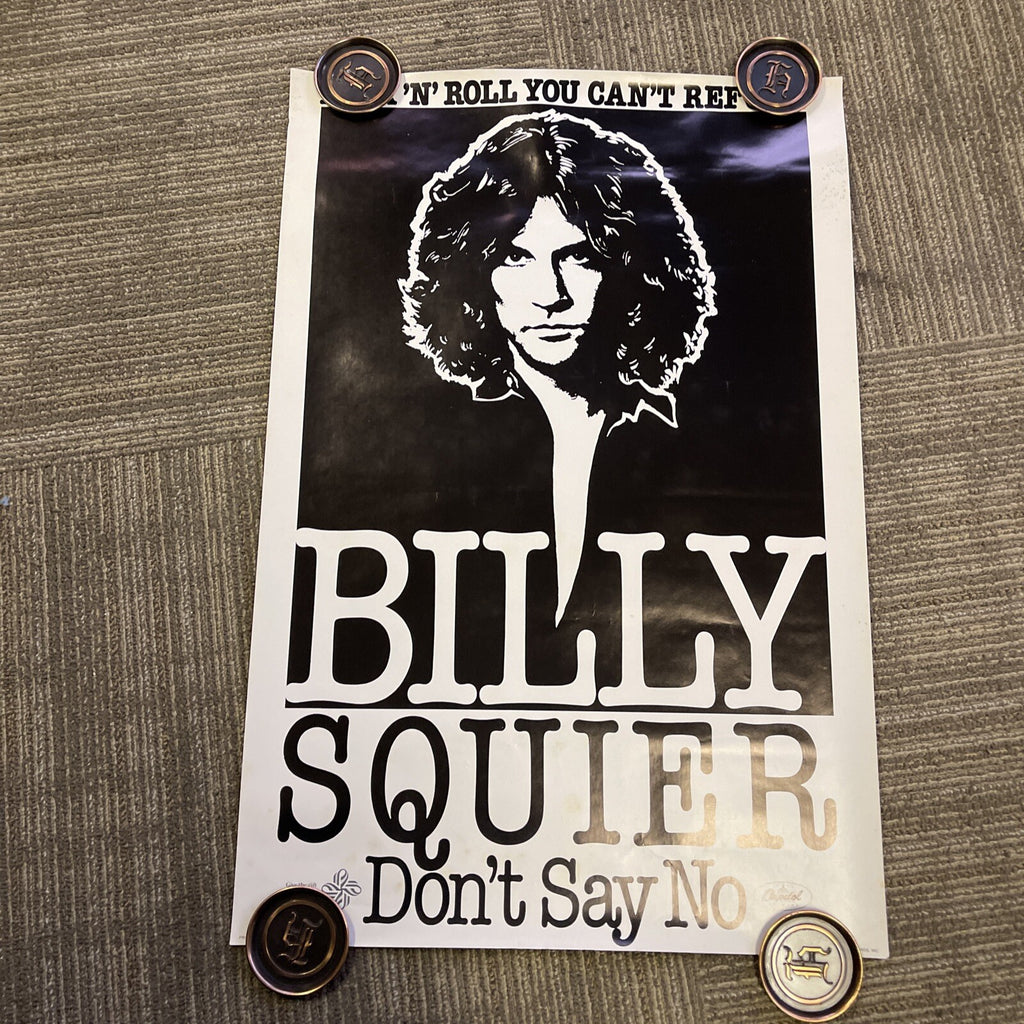 #168 1981 Billy Squier Record Store Promo Poster 20” X 30” Don’t Say No1