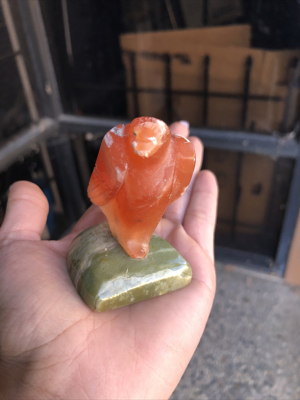 Vintage Hand Carved Stone Eagle Bird 2.5”x1.5”3