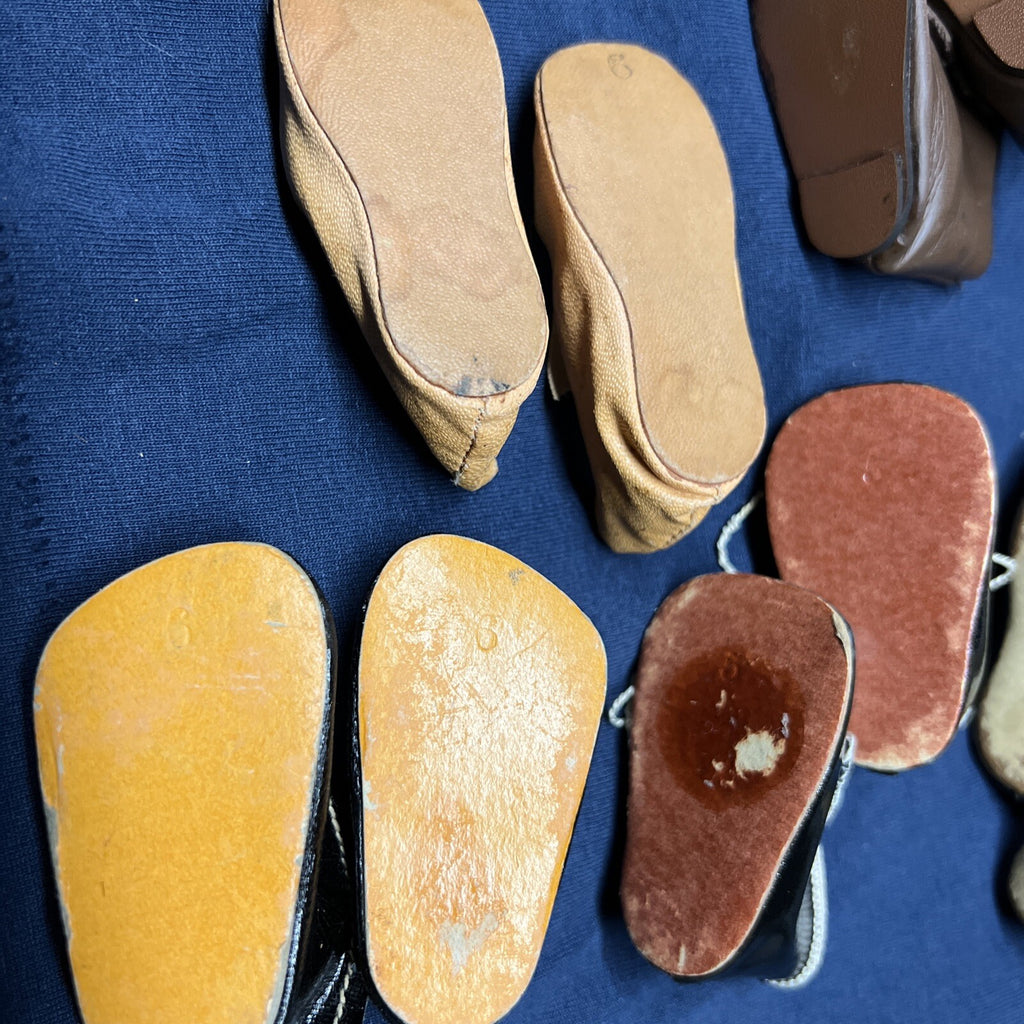 Lot of 6 Antique and Vintage Doll Shoes Unique Various Conditions Similar Sizes5