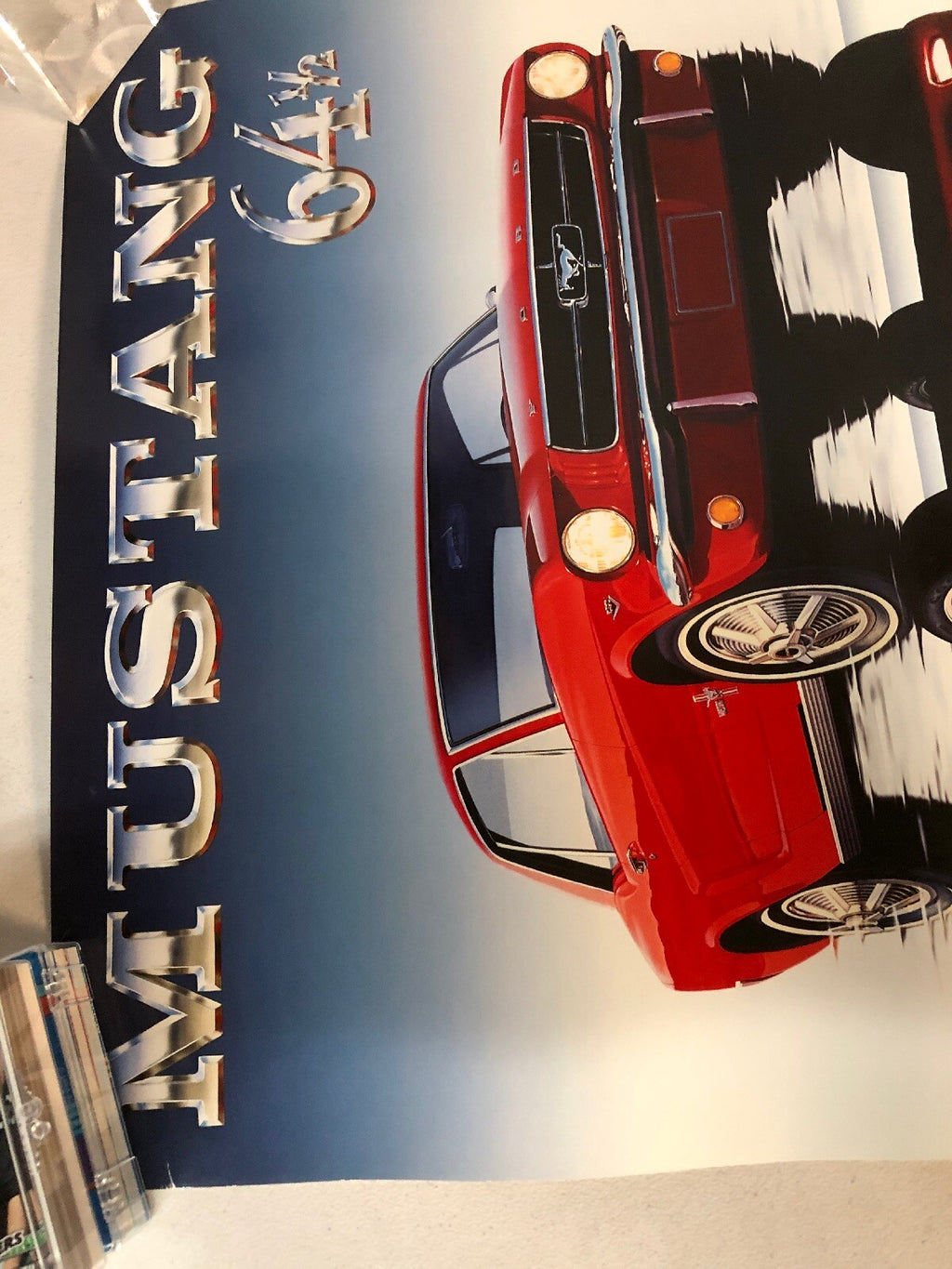 1994 and 64 1/2 FORD MUSTANG  19" x 24" Promotional POSTER Reflection Rare1