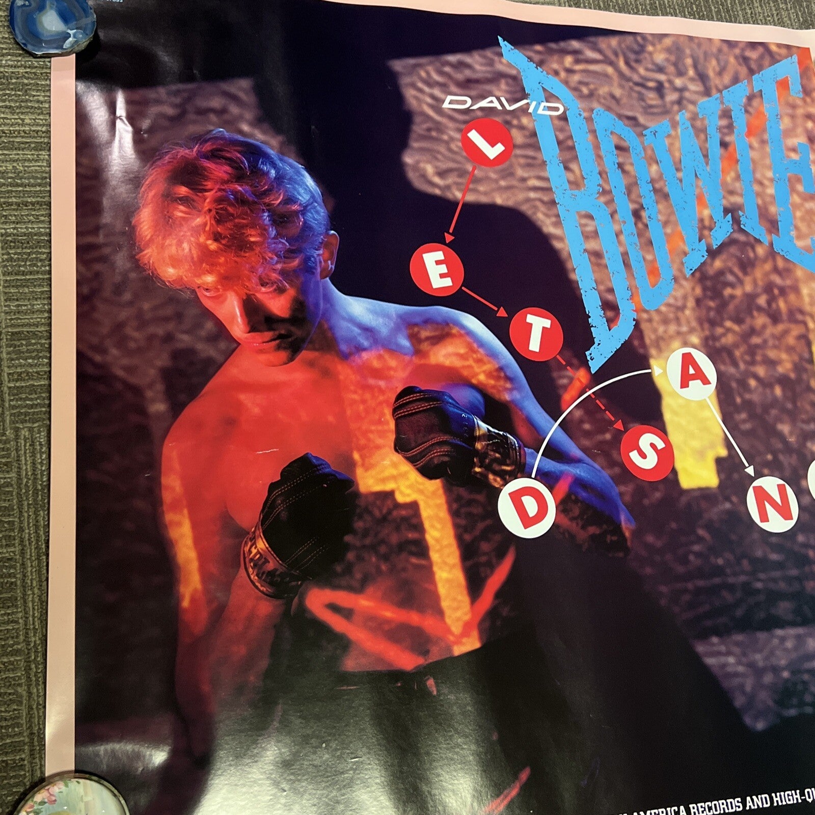 #199 Vintage David Bowie Let’s Dance Emi Records Promo Poster 1983 RARE!1