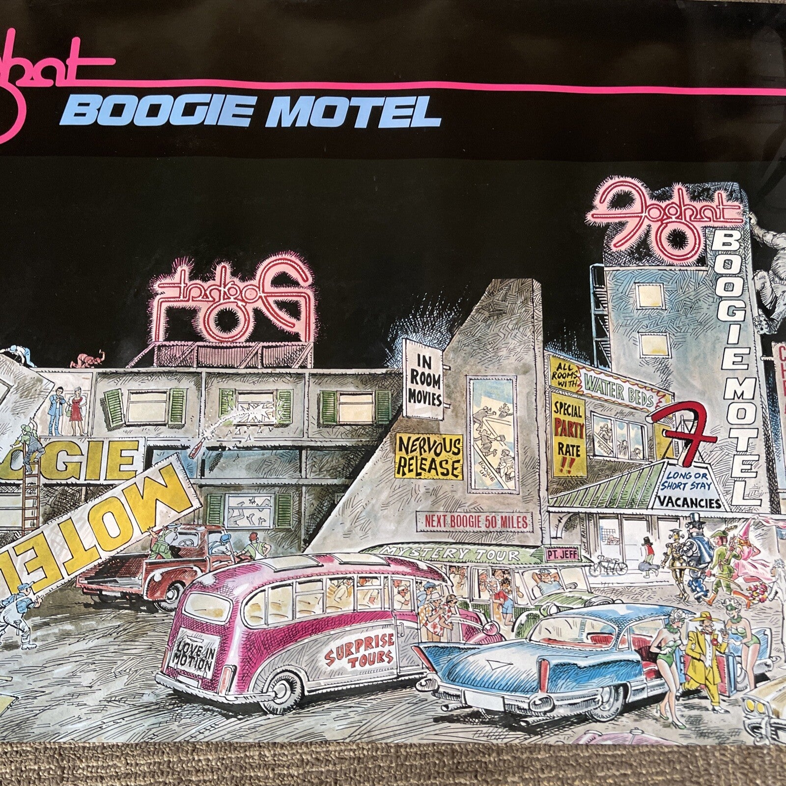 #153 1979 Foghat Boogie Motel Record Store Promo Poster 23” X 35”2