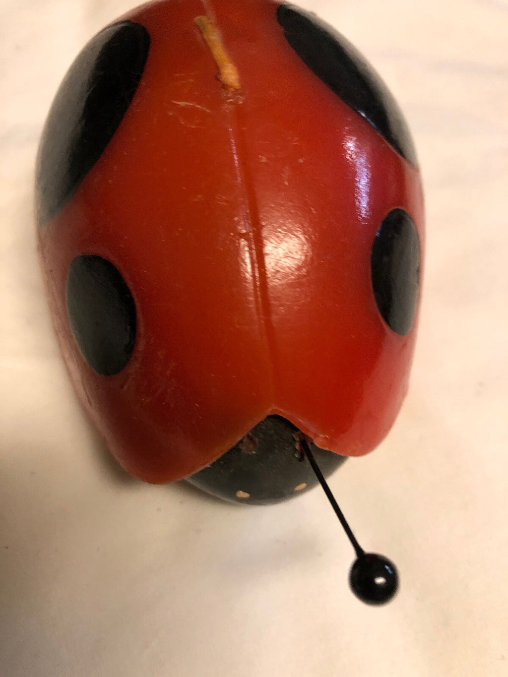 Vintage Hallmark - Older Lady Bug Candle! Never Burned - Missing One Antler0