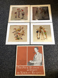 Vintage Norman Rockwell Foilcraft 4 piece print set, The Four Seasons in Sports0