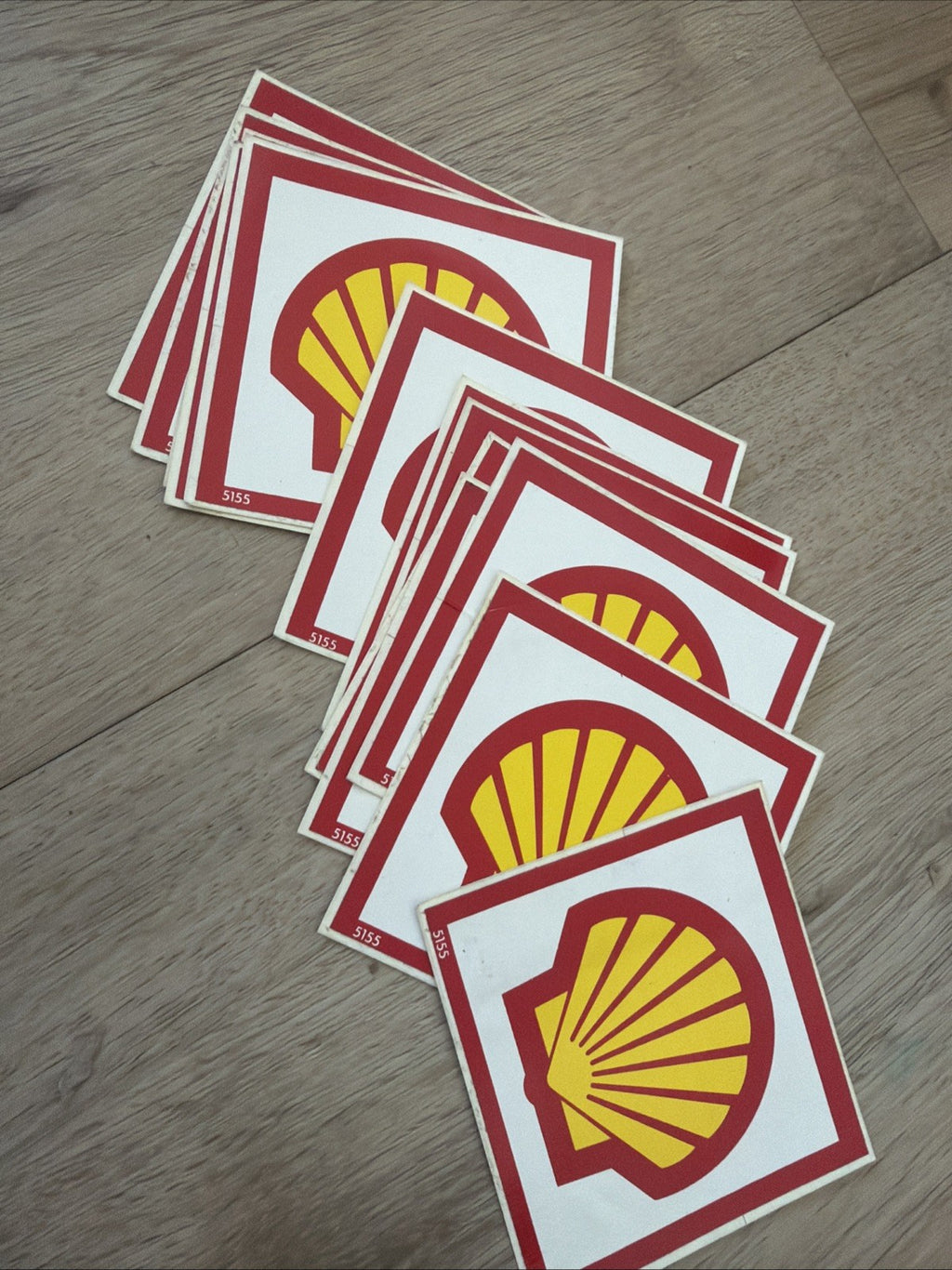 Original 1960-70s VINTAGE SHELL GAS PUMP DECAL Lot Of 13 Sticker Sign 4”3