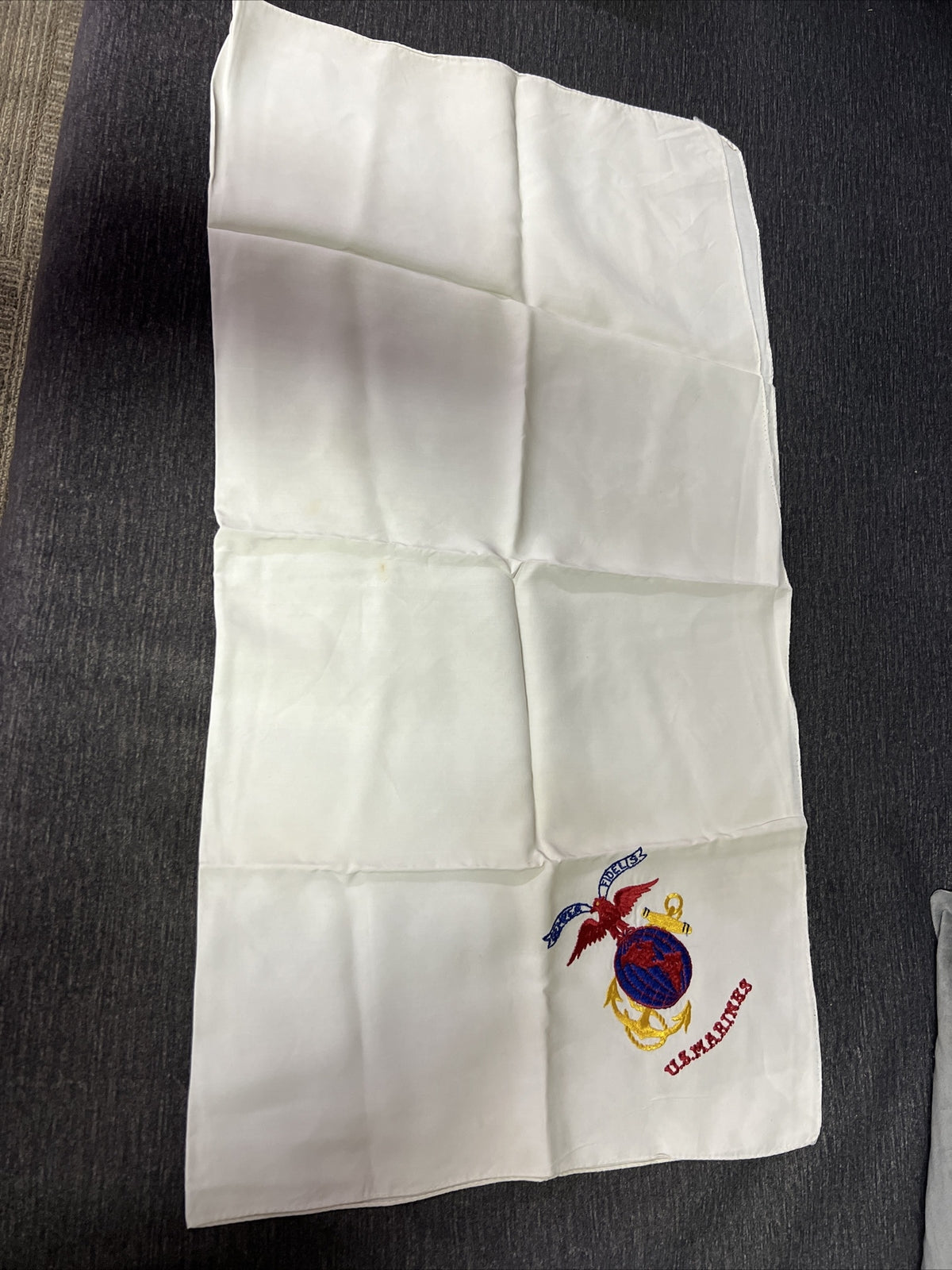 Vintage U.S Marines Cloth Military Flag Banner For Display Yarn Stitching0