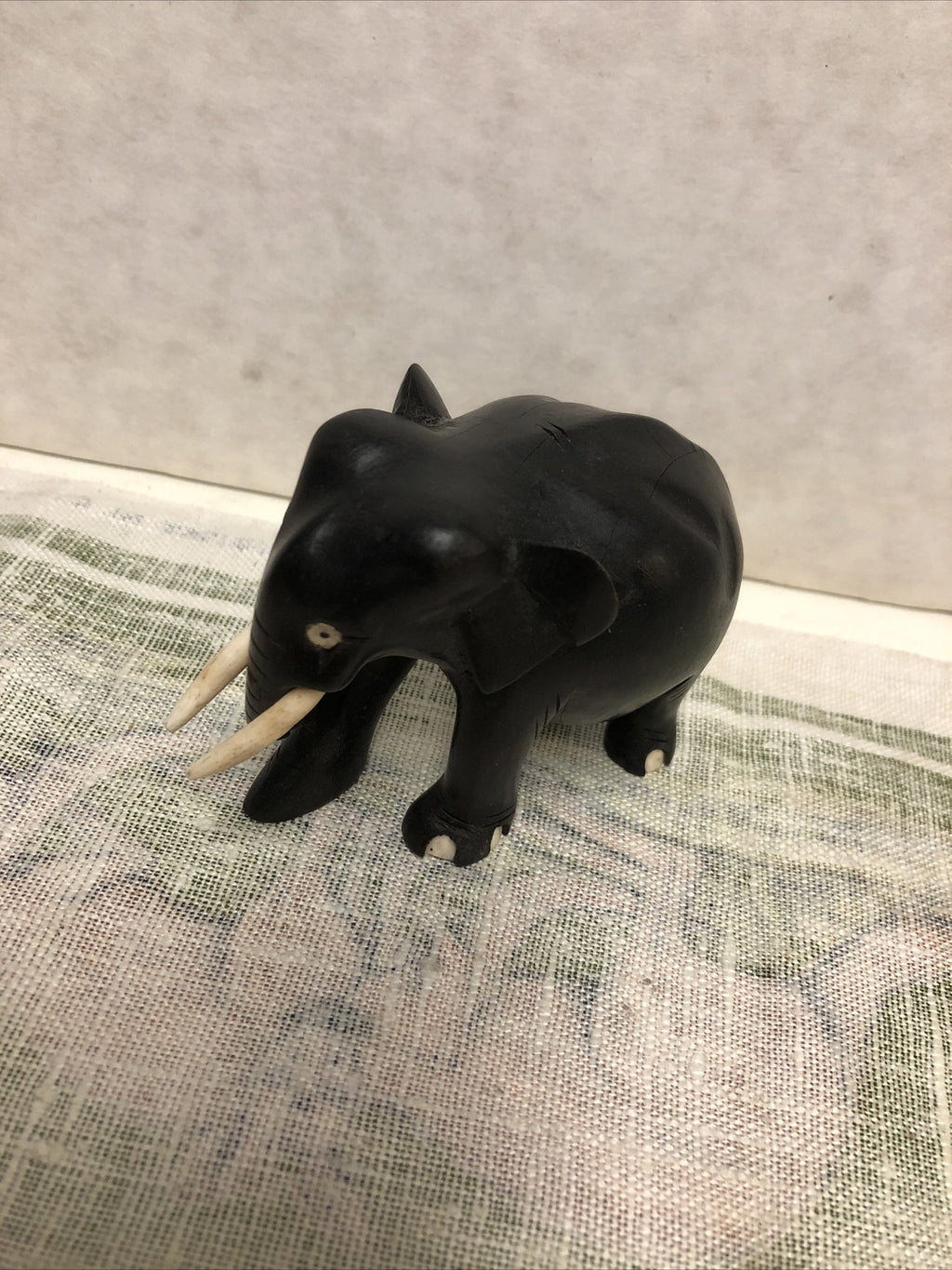 Vintage Mini Black Elephant Statue 2.5”x3.5”0