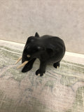 Vintage Mini Black Elephant Statue 2.5”x3.5”0