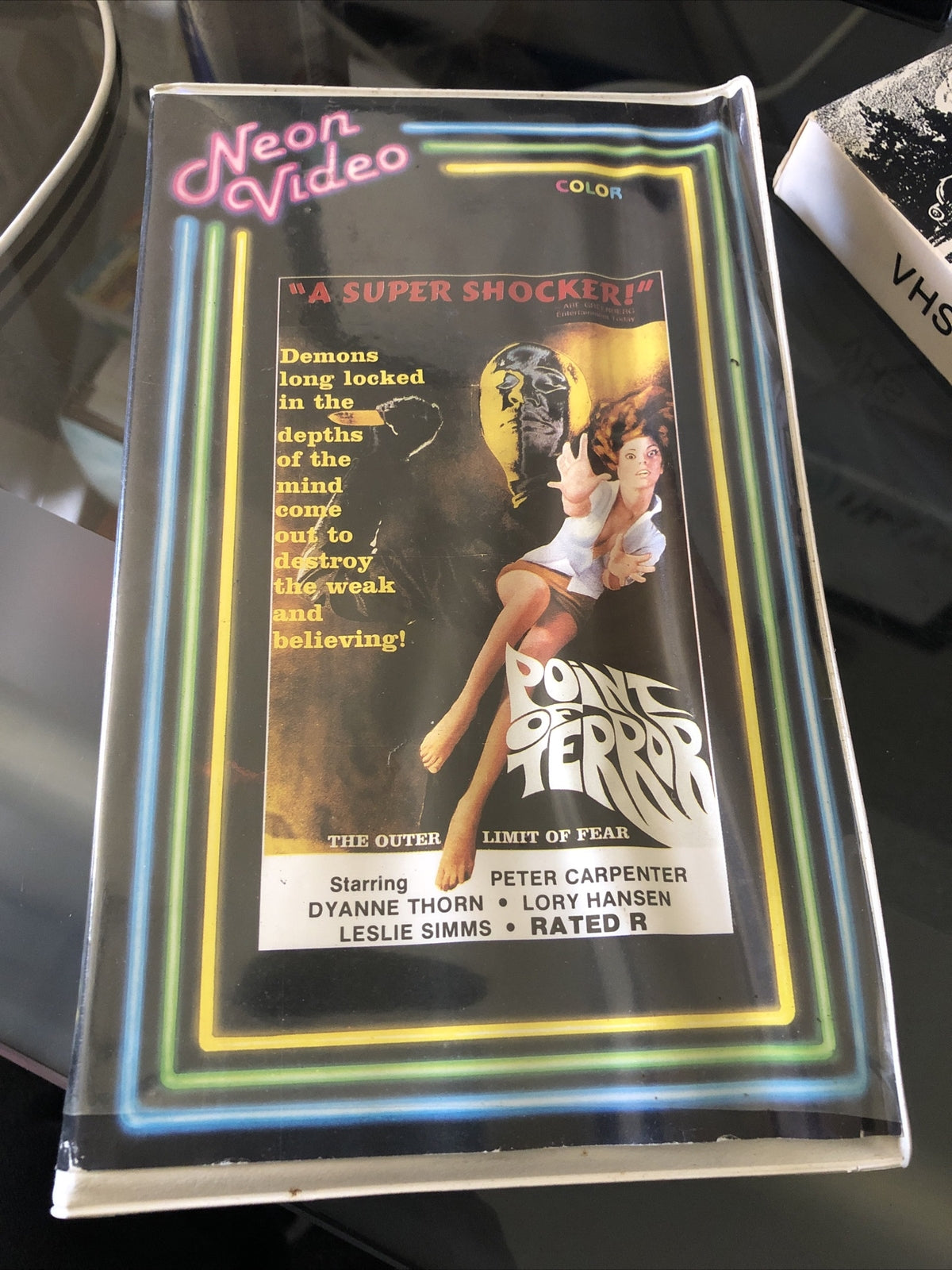 Point Of Terror Rare Neon Video Clamshell Horror VHS0