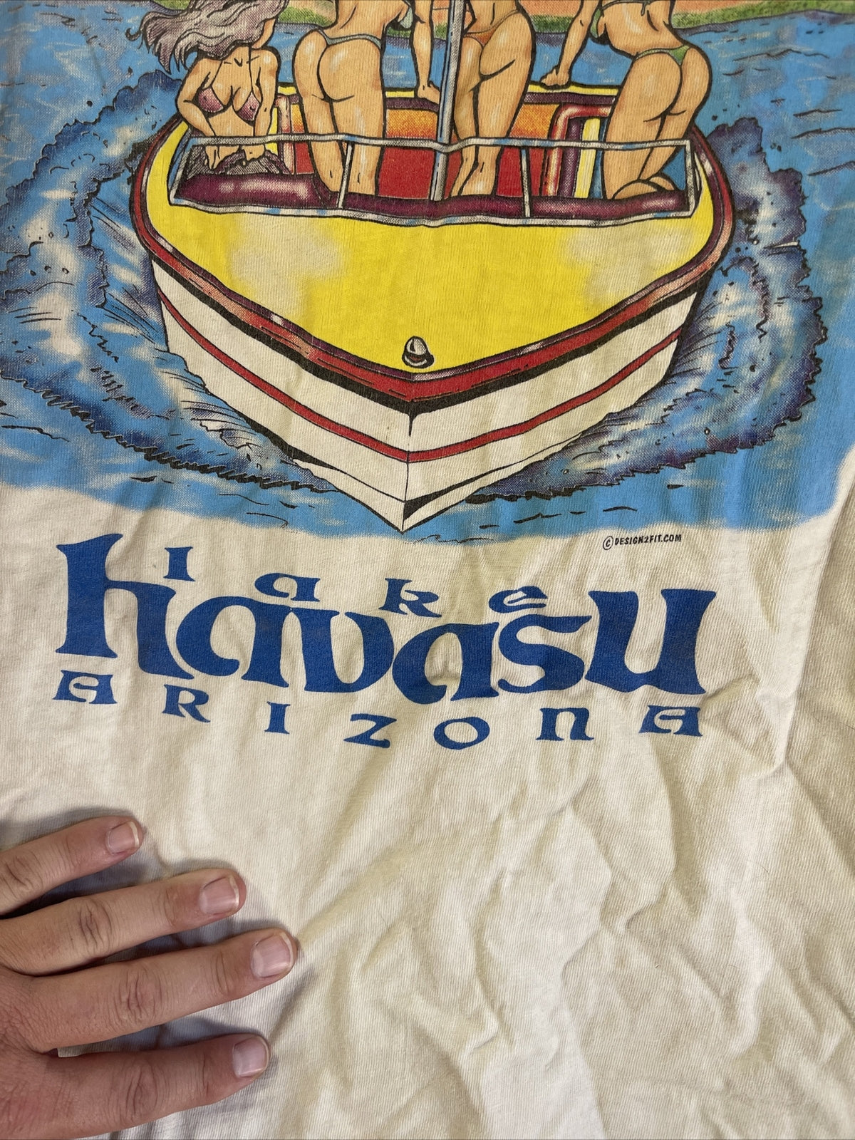 Vintage 80s Lake Havasu Arizona Wakeboard Girls T Shirt Men Size XL Grunge2