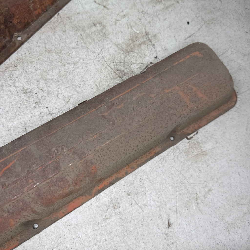 Chevrolet Smallblock OEM Script Valve Covers 1959-1967 ORANGE3