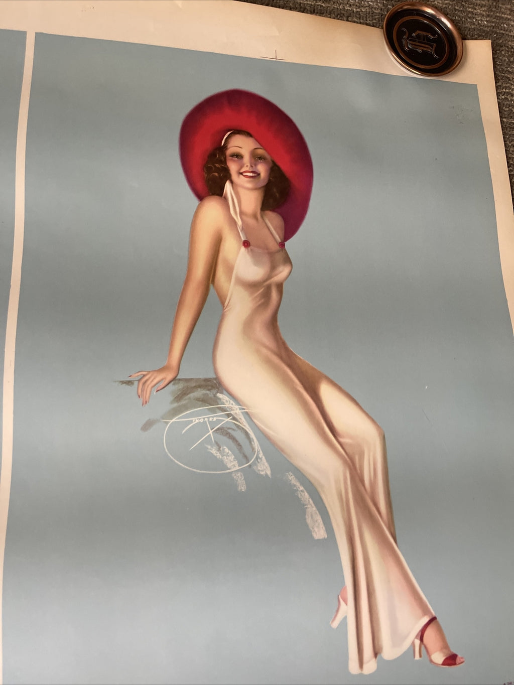 #199 Vintage Billy Devorss 32" X 44” Pin-Up Poster Lithograph 1940s Original4