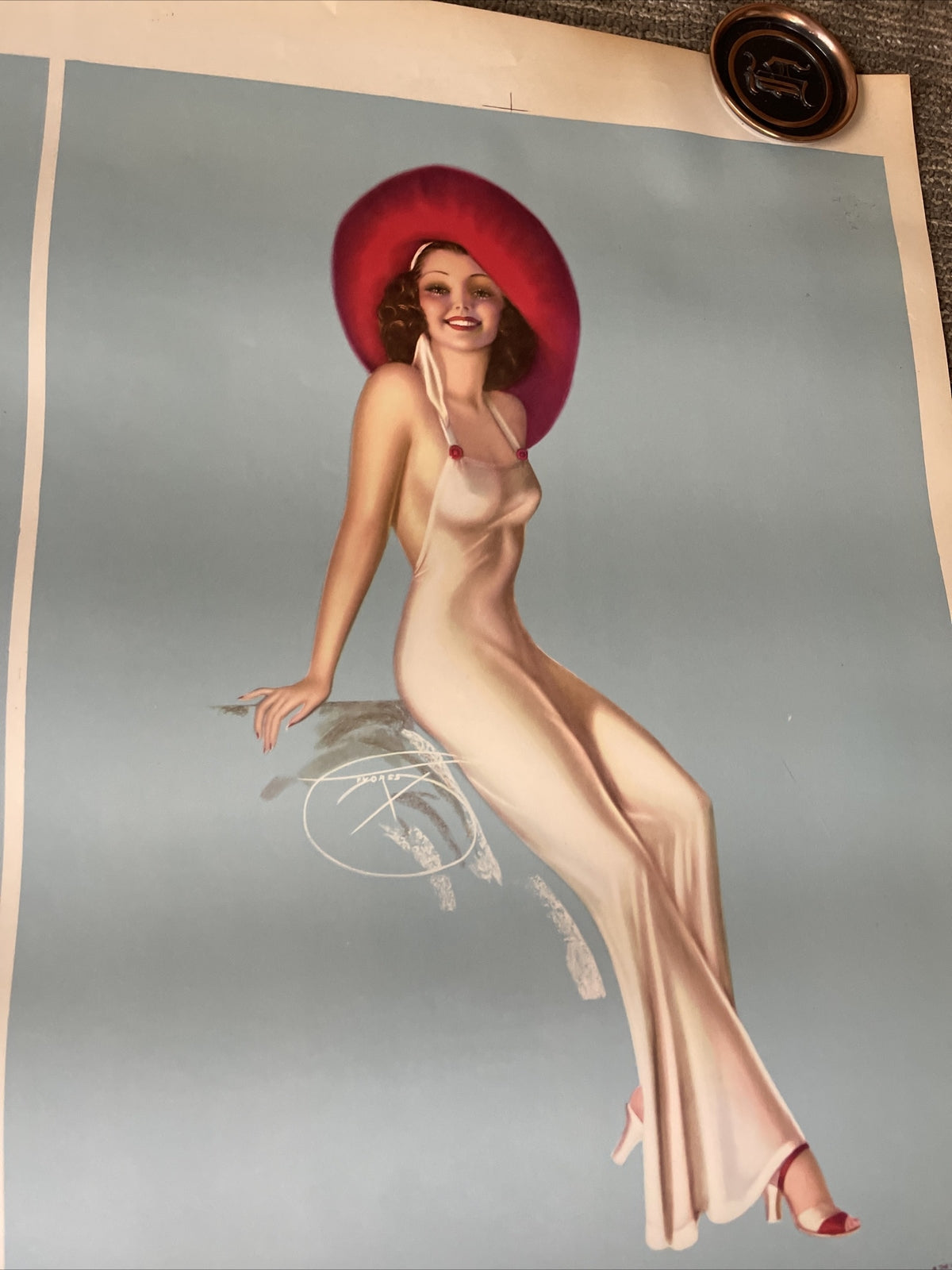 #199 Vintage Billy Devorss 32" X 44” Pin-Up Poster Lithograph 1940s Original4