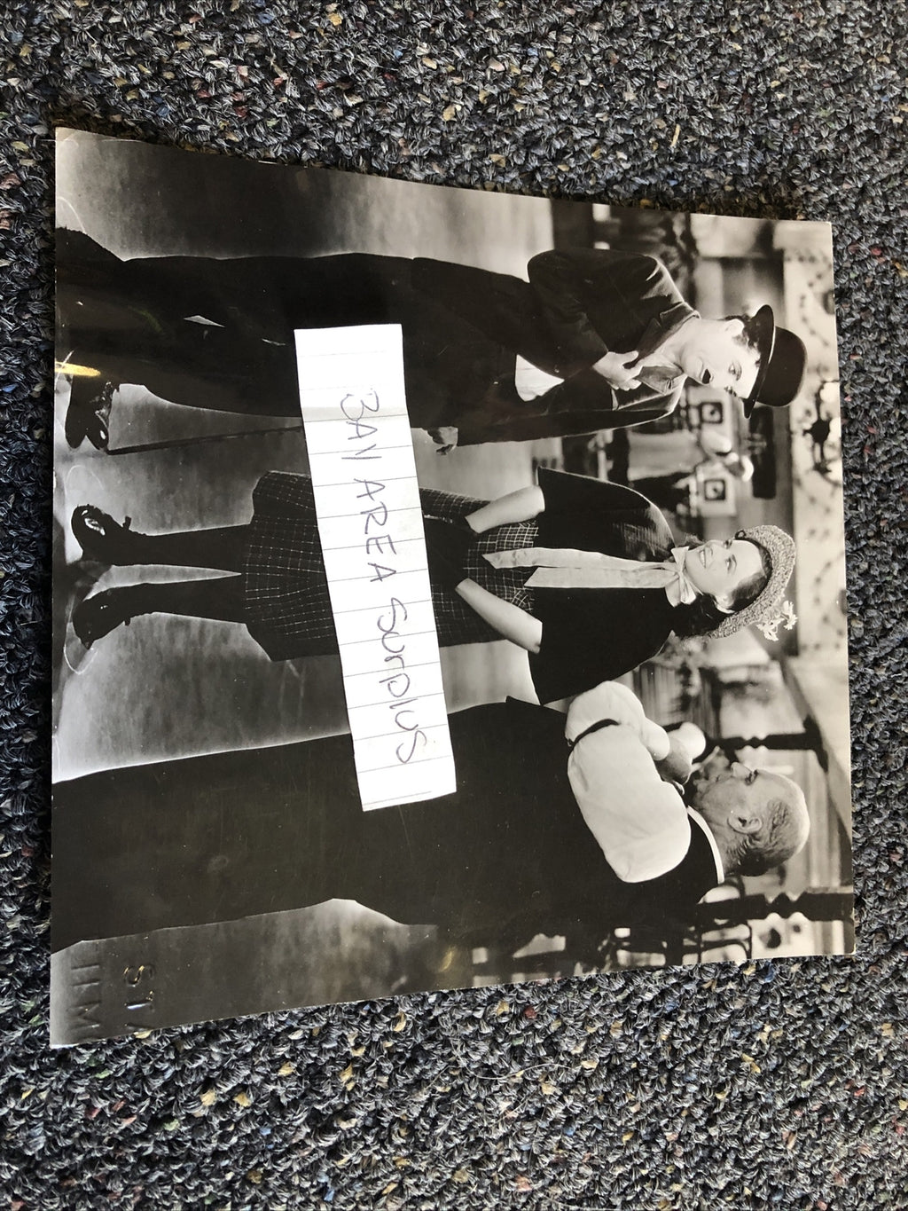 Rare Original Photo Of Charles Chaplin & Paulette Goddard On Scene 7x7”0