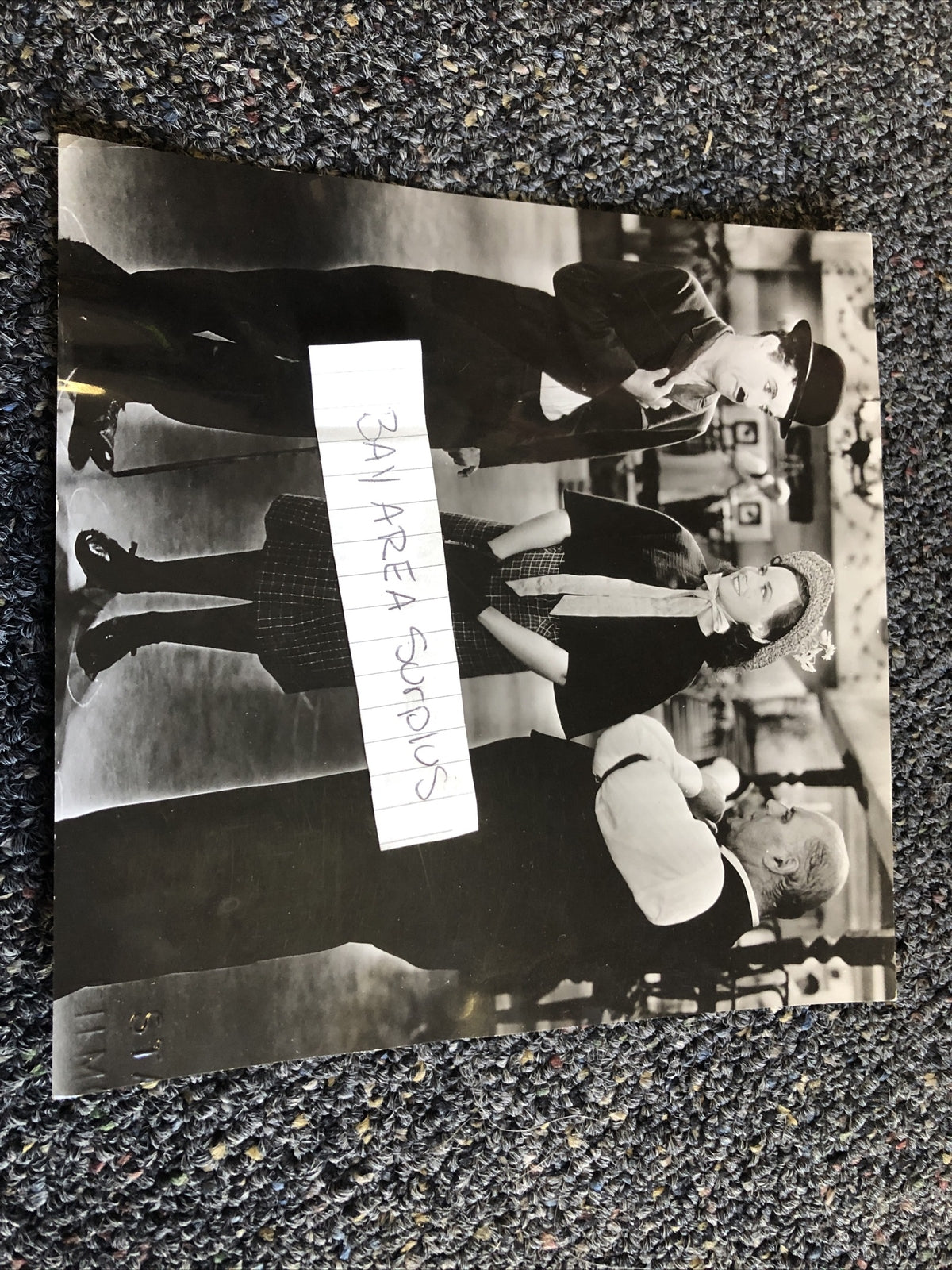 Rare Original Photo Of Charles Chaplin & Paulette Goddard On Scene 7x7”0