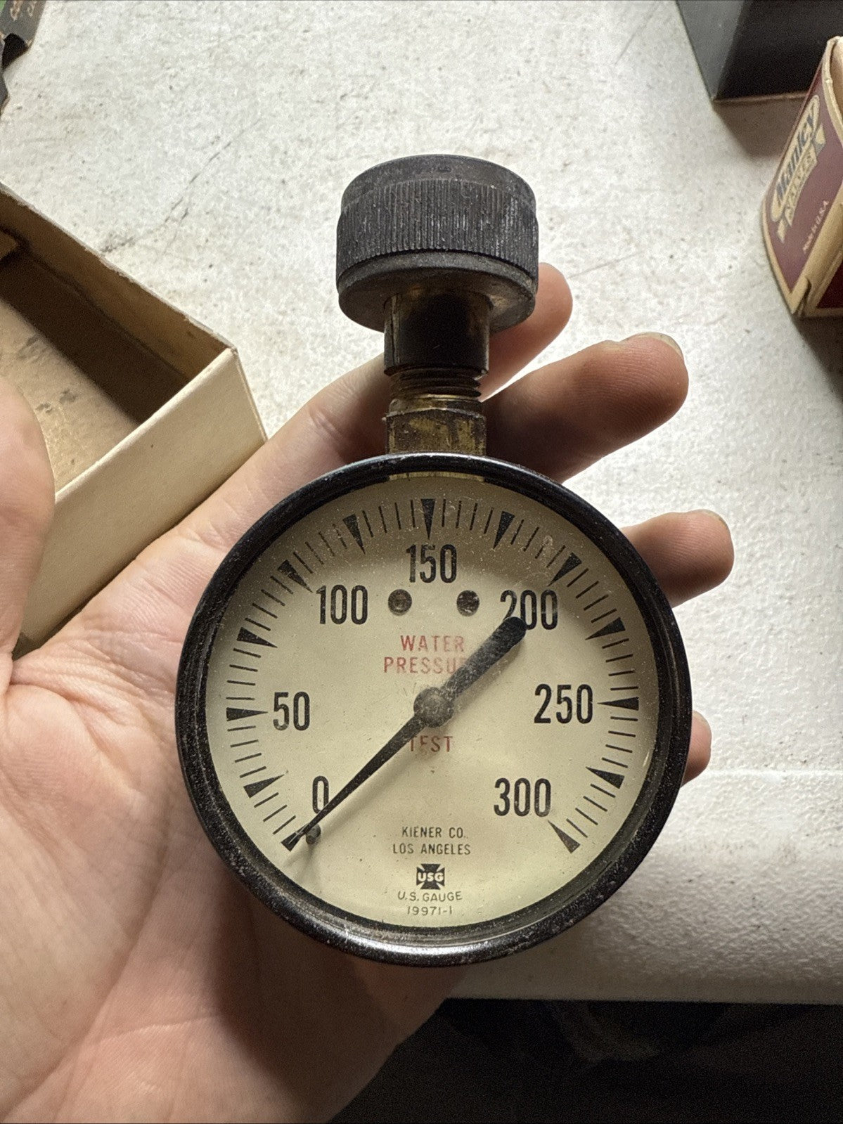 Vintage E-16 0-300 Lbs. Water Test Gauge By The Kiener Company New In Box.1