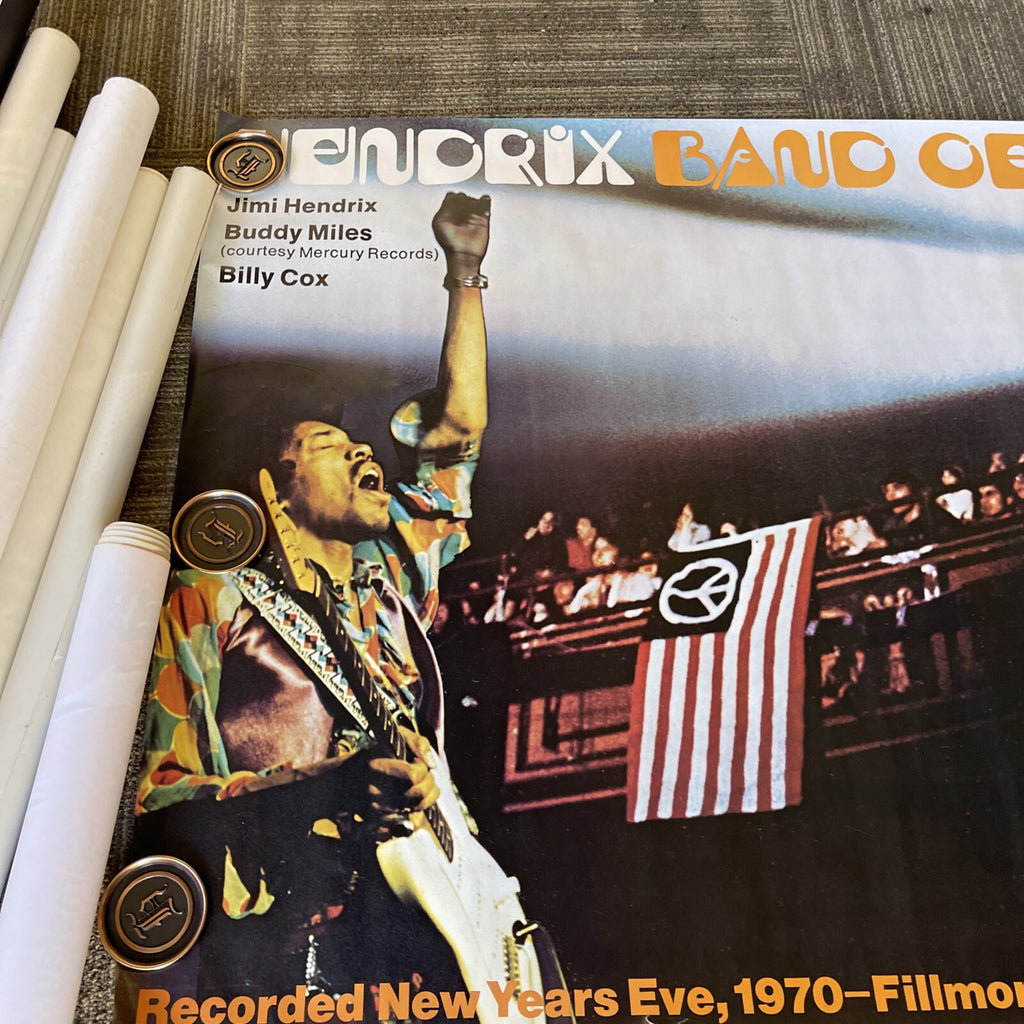 #72 Larg 1970 Jimi Hendrix Band Of Gypsys Record Subway Promo Poster Rare 57”10