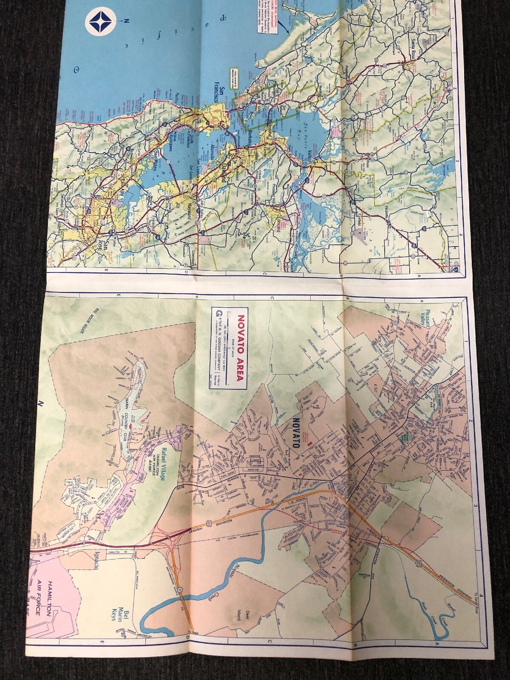 ARCO Atlantic Richfield Marin County & Vicinity CA Gas Station Road Map Novato3