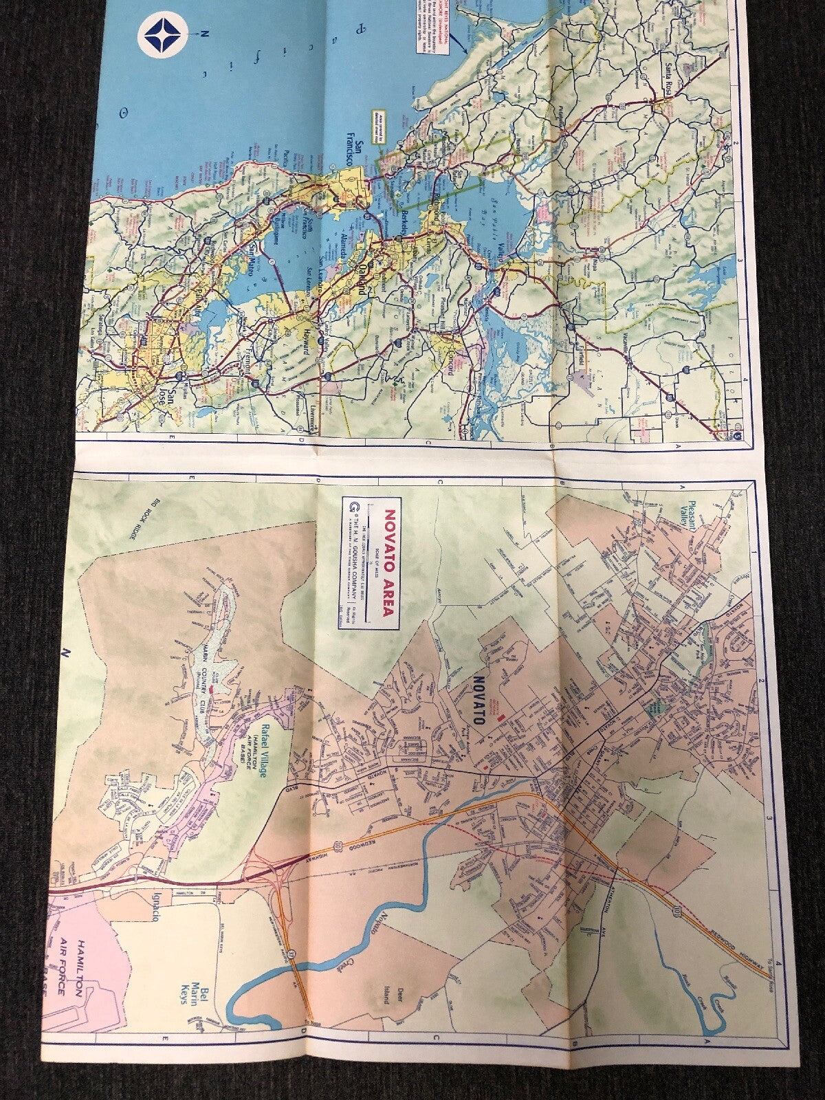 ARCO Atlantic Richfield Marin County & Vicinity CA Gas Station Road Map Novato3