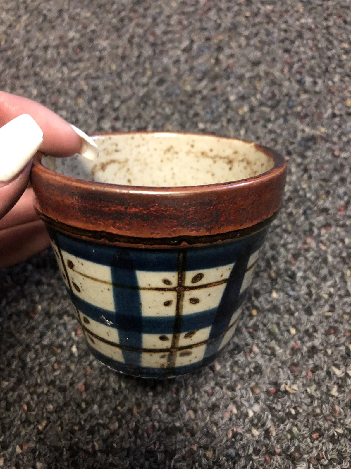 Vintage Ceramic Pottery Mini Flower Pot Vase 2.5”x3”0
