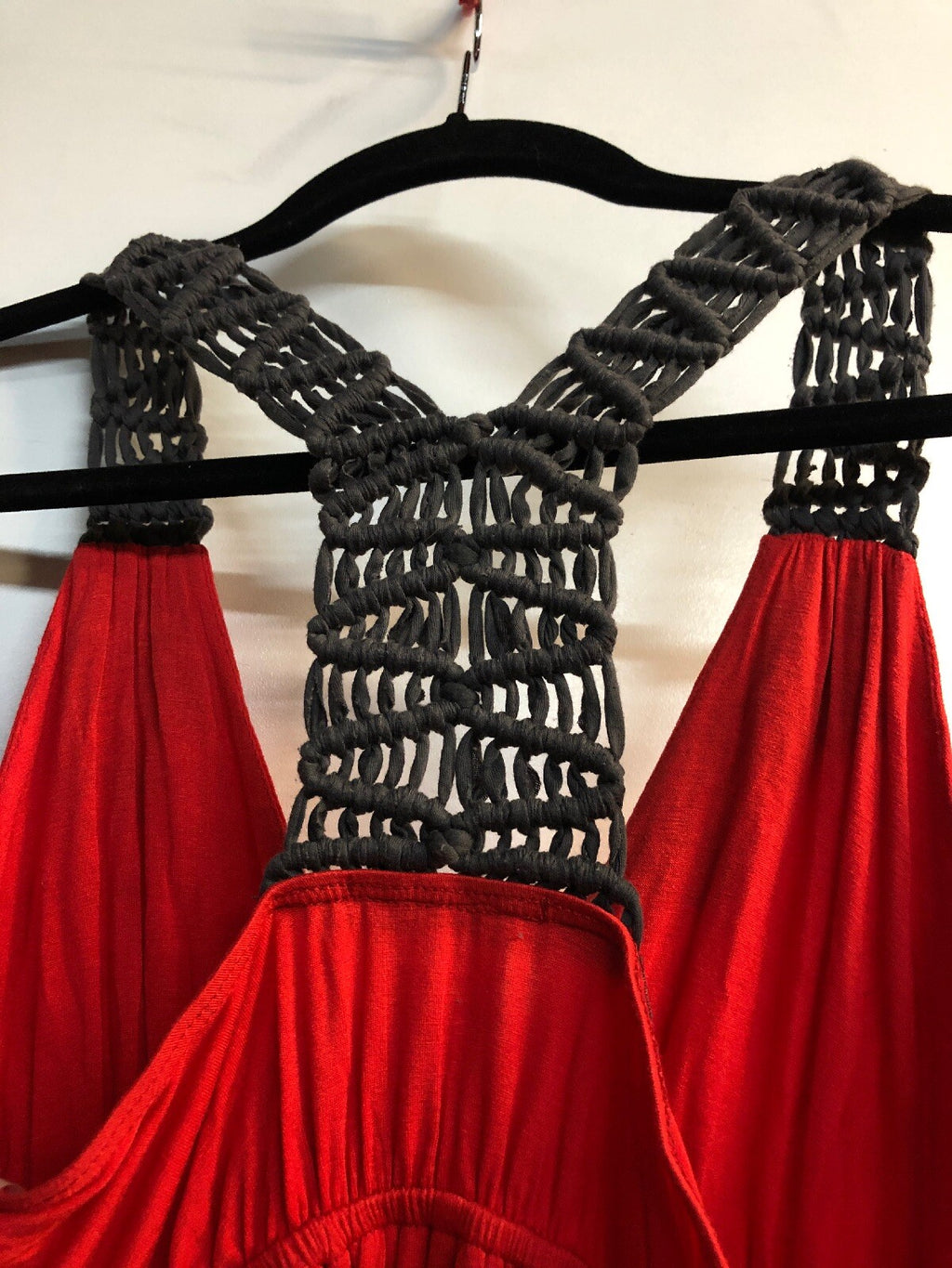 Soprano Sexy Red Fancy V-Neck Thick Straps Stretchy Dress Small3