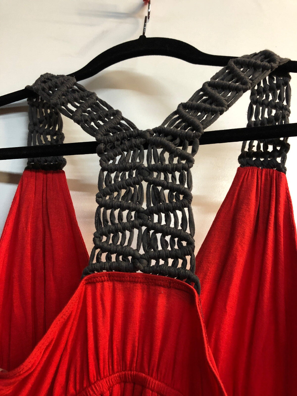 Soprano Sexy Red Fancy V-Neck Thick Straps Stretchy Dress Small3