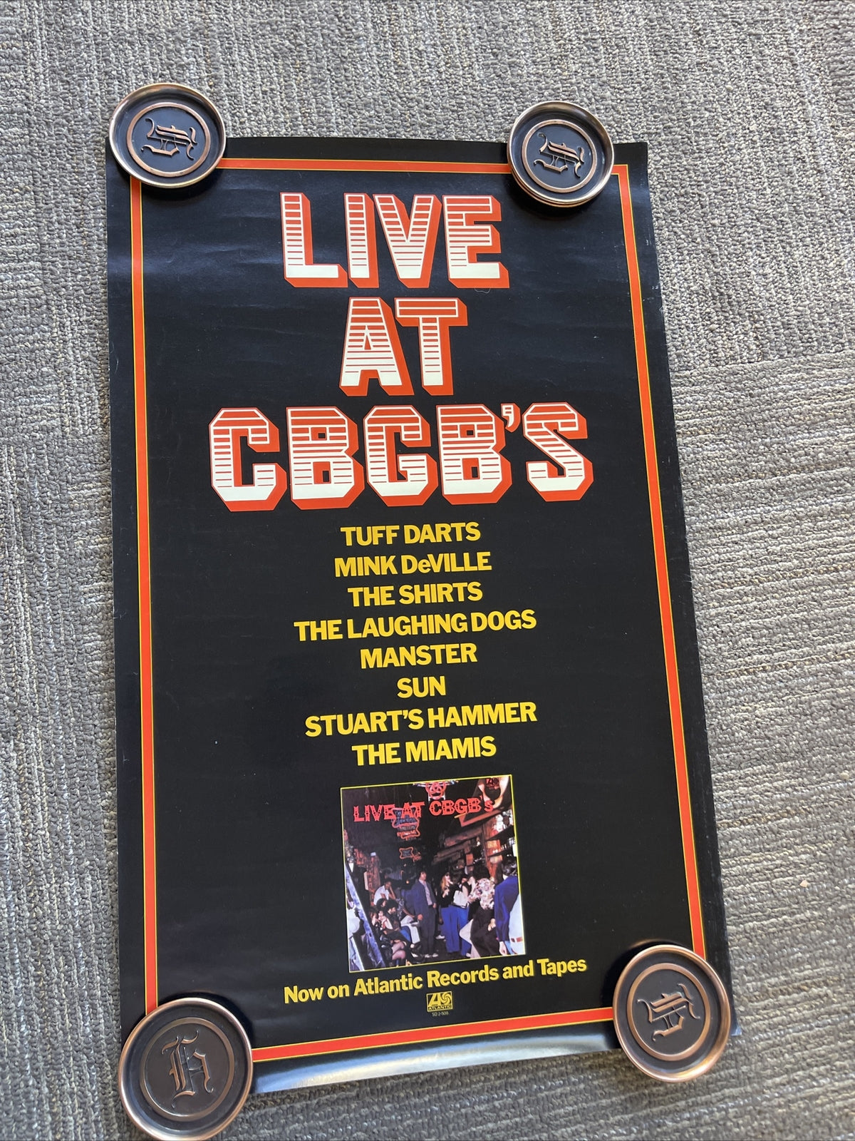 #168 1976 Live At CBGB's Record Promo Poster Tuff Darts Mink Deville Miami’s0